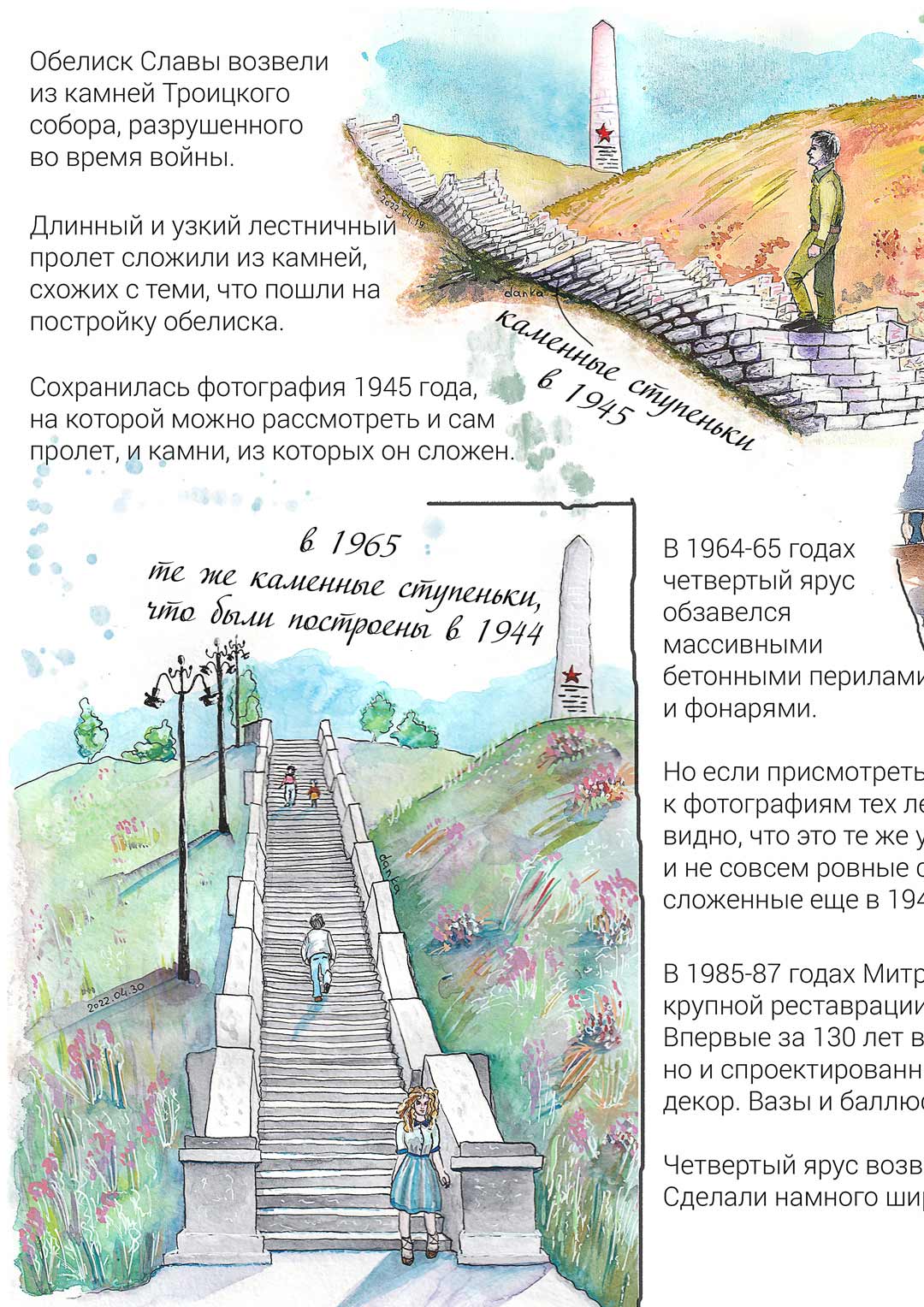 Рисунок 2 страницы открытки о четвертом ярусе Митридатской лестницы